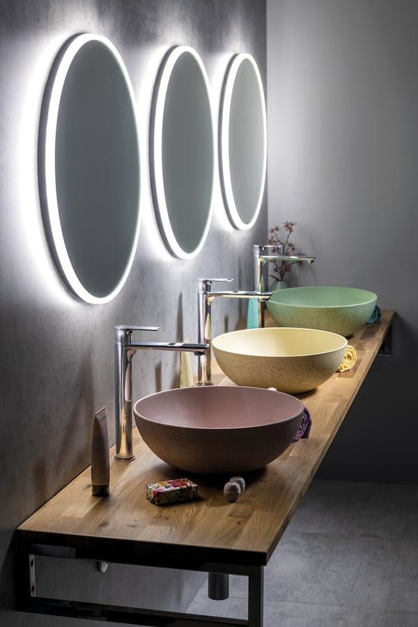 PAX wysoka bateria umywalkowa z przedłużoną wylewką chromowana