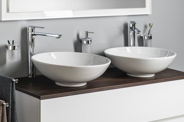 PAX wysoka bateria umywalkowa z przedłużoną wylewką chromowana