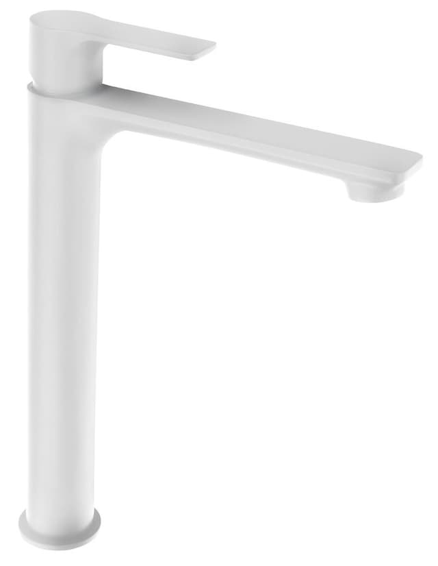 PAX wysoka bateria umywalkowa z wydłużoną wylewką, bez odpływu, biały mat