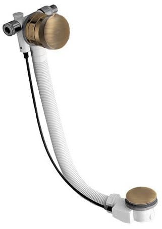 Zestaw odpływowy z napełnianiem, długość 575 mm, automatyczny korek 72 mm, brązowy