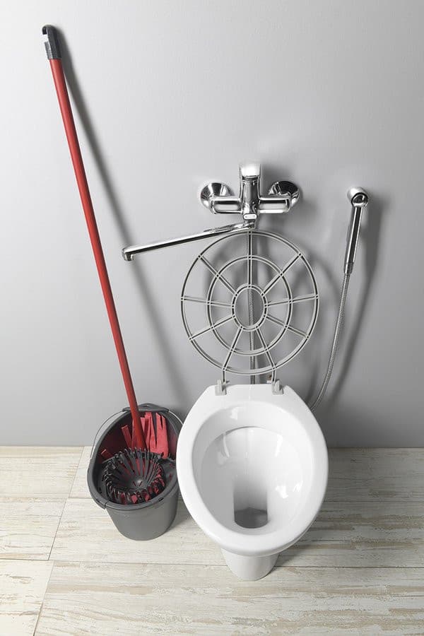 Komora gospodarcza stojąca 36x54 cm z rusztem, dół odpływu, biały