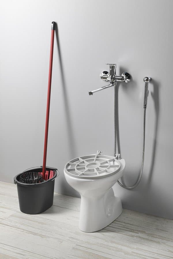 Komora gospodarcza stojąca 36x54 cm z rusztem, dół odpływu, biały