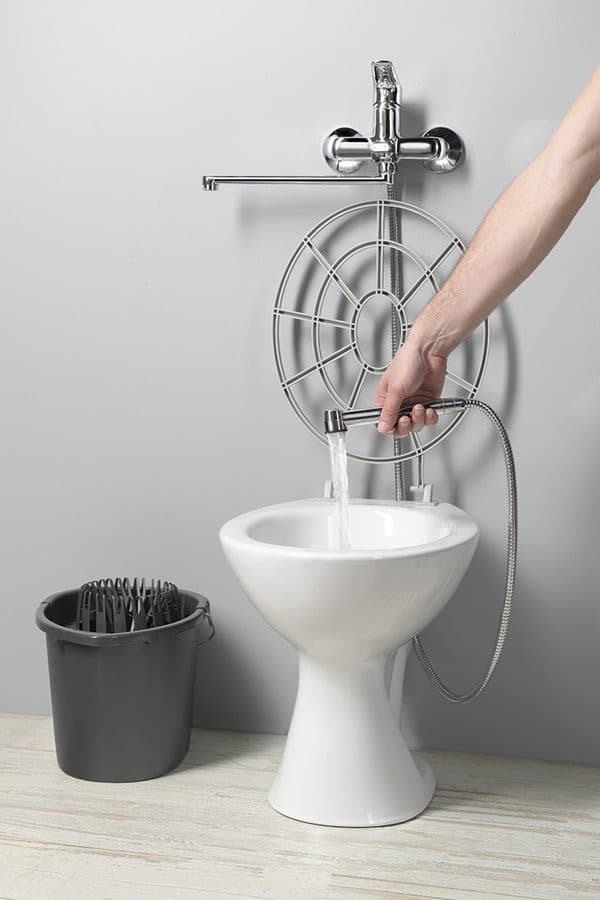 Komora gospodarcza stojąca 36x47 cm z tylnym odpływem, biała ceramiczna