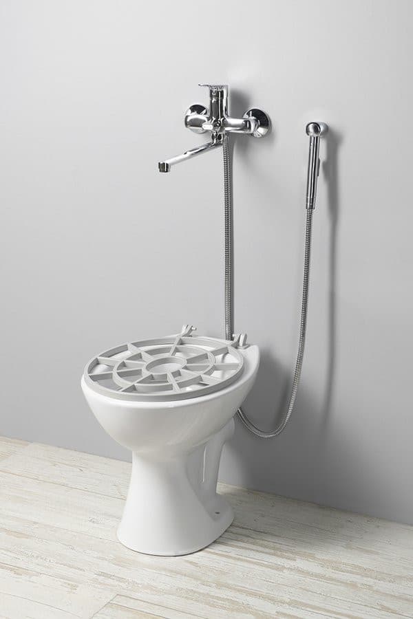 Komora gospodarcza stojąca 36x47 cm z tylnym odpływem, biała ceramiczna