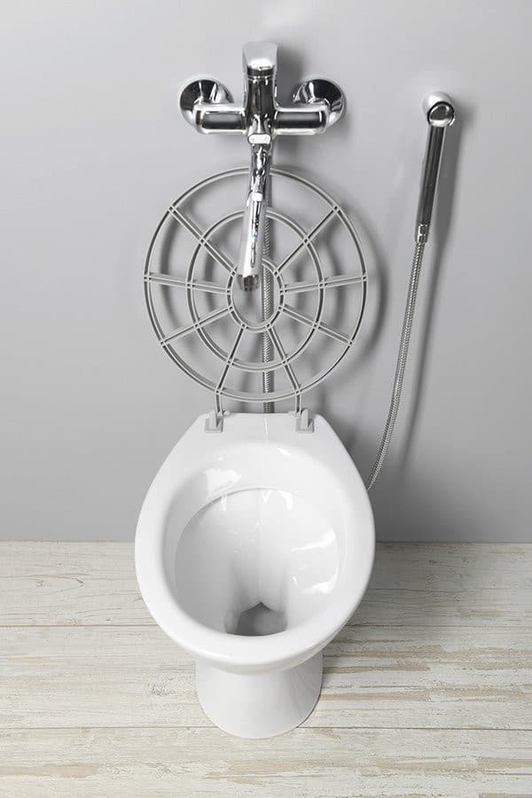 Komora gospodarcza stojąca 36x47 cm z tylnym odpływem, biała ceramiczna