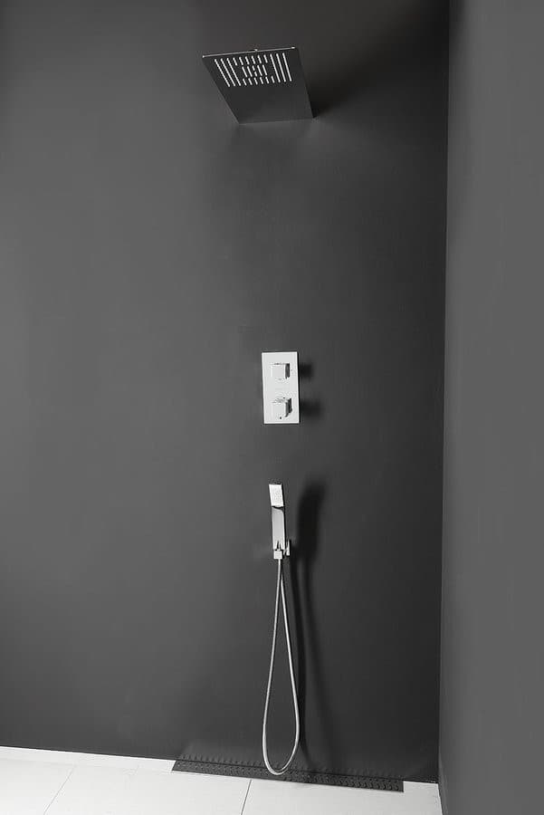 LATUS zestaw prysznicowy z baterią podtynkową, termostat, 2 wyjścia, box podtynkowy, chrom