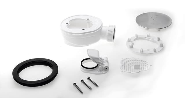 Niski syfon do brodzików 90mm z odpływem DN40, stal nierdzewna polerowana