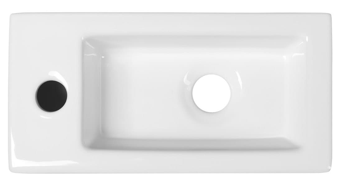 ZOE ceramiczna umywalka 37x18 cm otwór na baterię po lewej