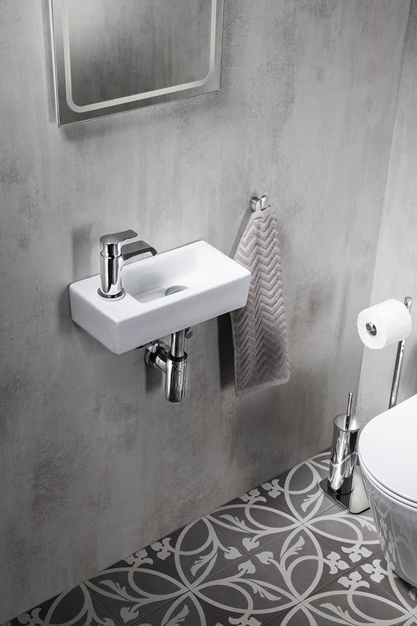 ZOE ceramiczna umywalka 37x18 cm otwór na baterię po lewej