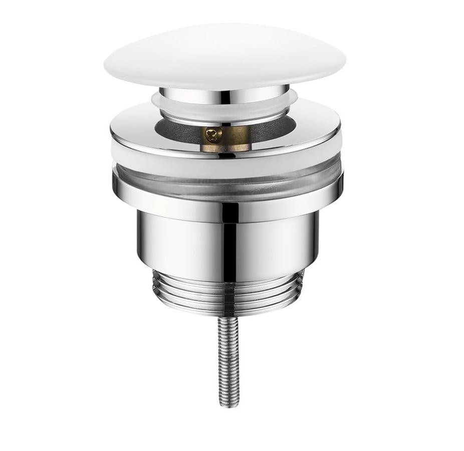 Odpływ umywalkowy 5/4” Click-Clack z ceramicznym korkiem, biały