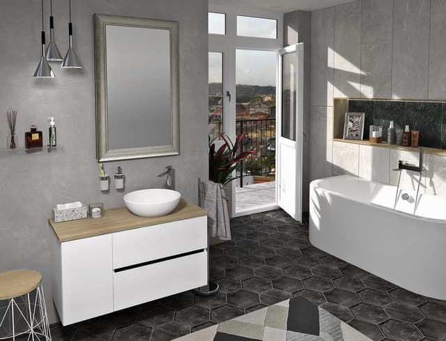 ODETTA szafka dolna wisząca 30x50x43,5 cm biały połysk