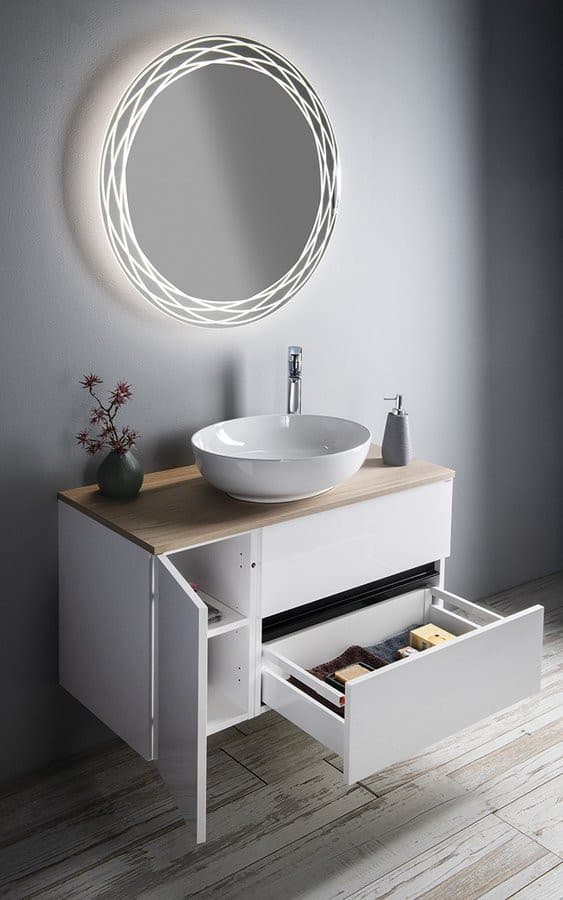 ODETTA szafka dolna wisząca 30x50x43,5 cm biały połysk