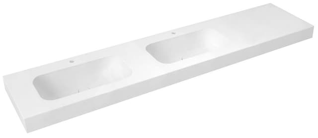 EMICO podwójna umywalka lewa 230x50 cm, Rockstone biały mat