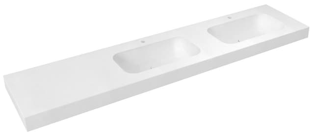 EMICO podwójna umywalka prawa 240x50 cm, Rockstone biały mat