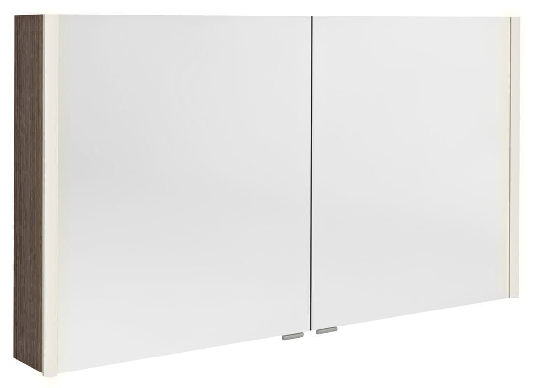 ALIX szafka z lustrem, oświetleniem LED, 2 drzwiczki, 126x70x17,5cm, sosna rustykalna