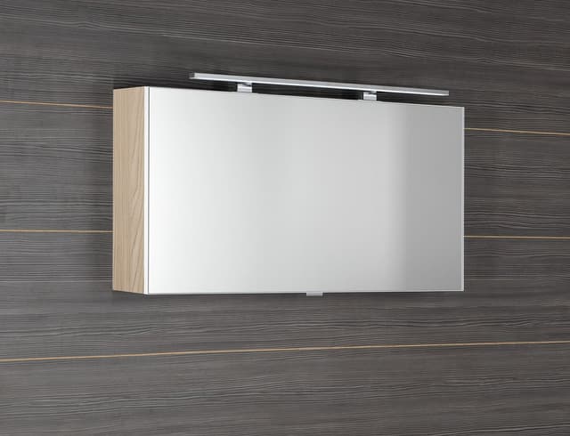 CLOE szafka lustrzana z oświetleniem LED, 100x50x18 cm, wiąz Bardini