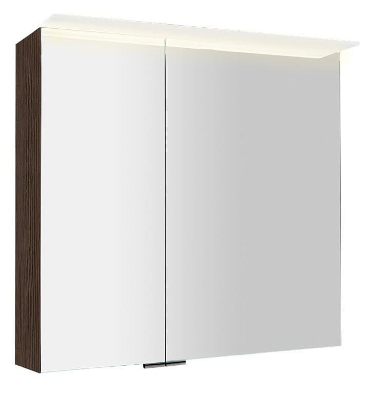 LINEX szafka z lustrem, oświetlenie LED, 80x70x15 cm, sosna rustykalna