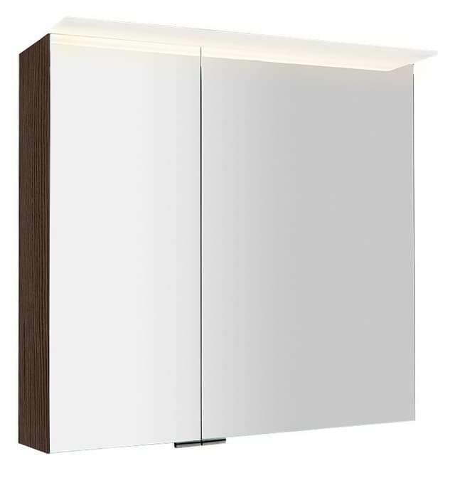 LINEX szafka z lustrem, oświetlenie LED, 80x70x15 cm, sosna rustykalna