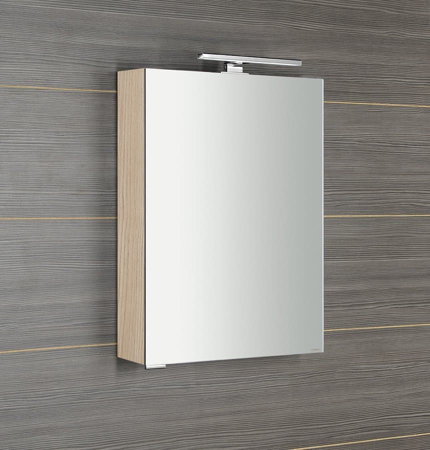 MIRRÓ szafka z lustrem, oświetleniem LED, 50x70x16 cm, lewa/prawa, wiąz Bardini