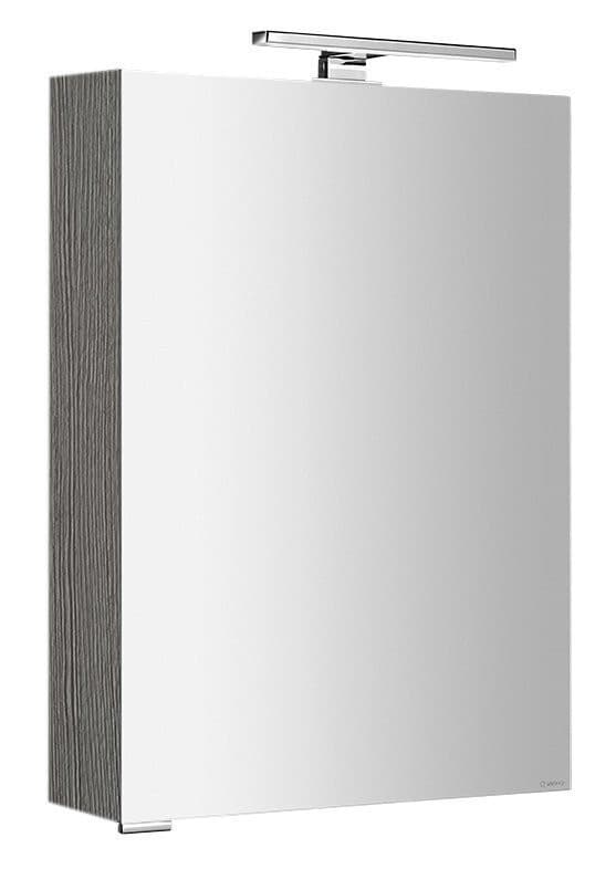 MIRRÓ szafka z lustrem LED 50x70 cm, dąb srebrny, uniwersalne otwieranie