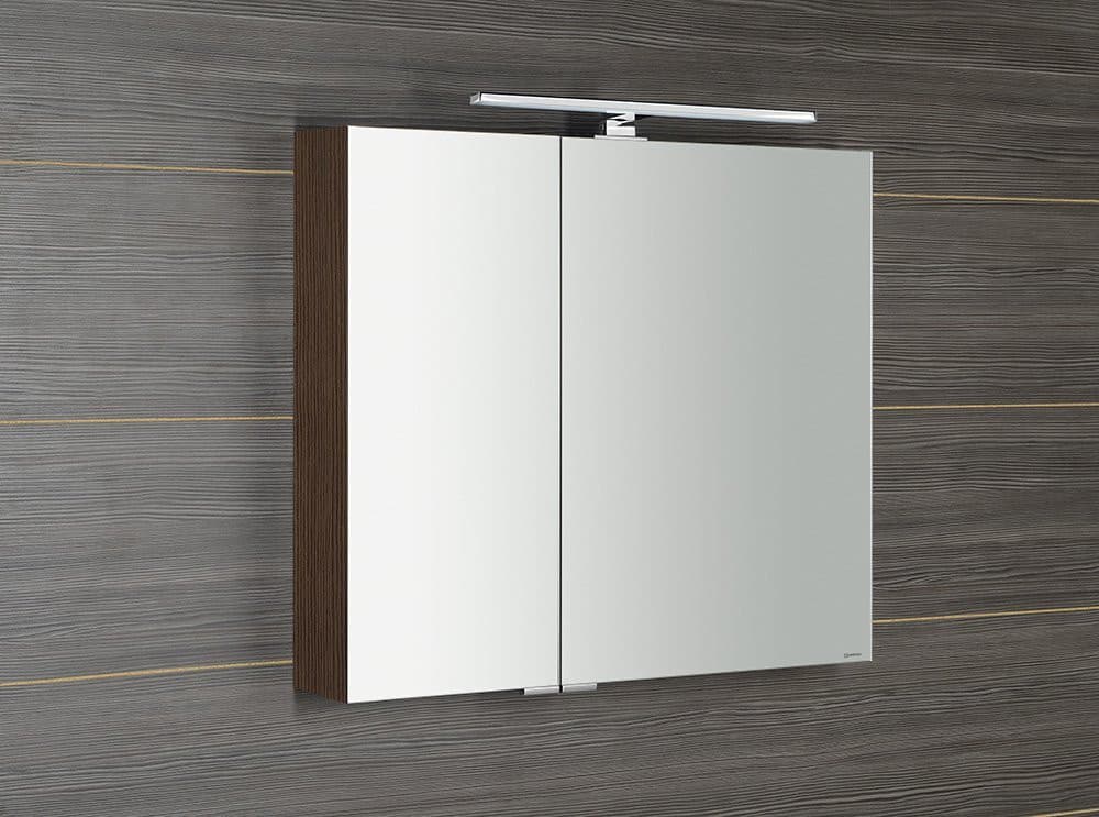 MIRRÓ szafka lustrzana z oświetleniem LED, 80x70x16 cm, sosna rustykalna