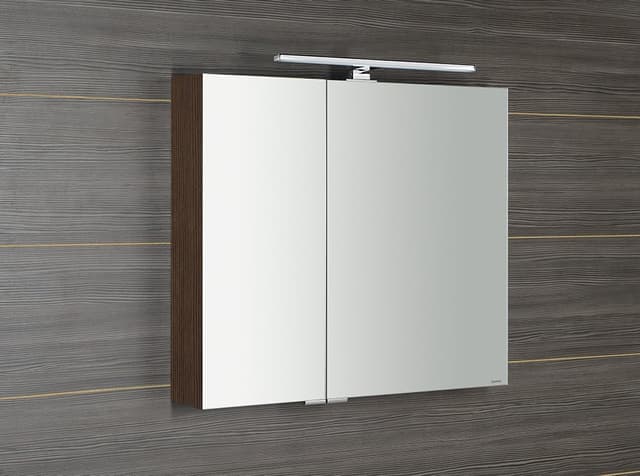 MIRRÓ szafka lustrzana z oświetleniem LED, 80x70x16 cm, sosna rustykalna