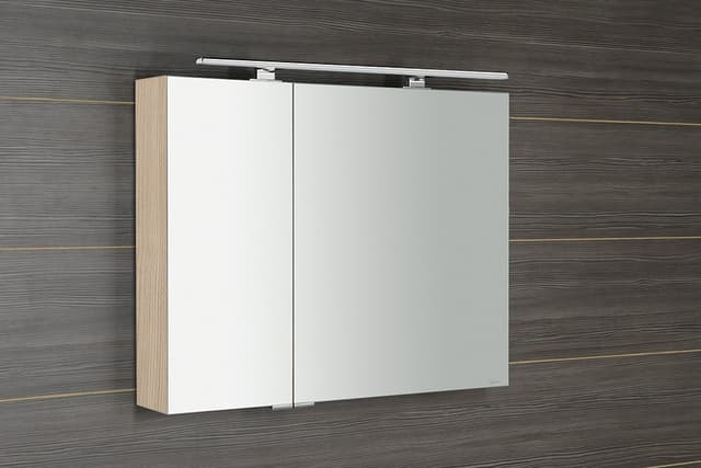 MIRRÓ szafka lustrzana z oświetleniem LED 90x70x16 cm, Wiąz Bardini