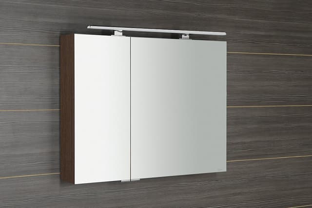 MIRRÓ szafka z lustrem z oświetleniem LED, 90x70x16 cm, sosna rustykalna