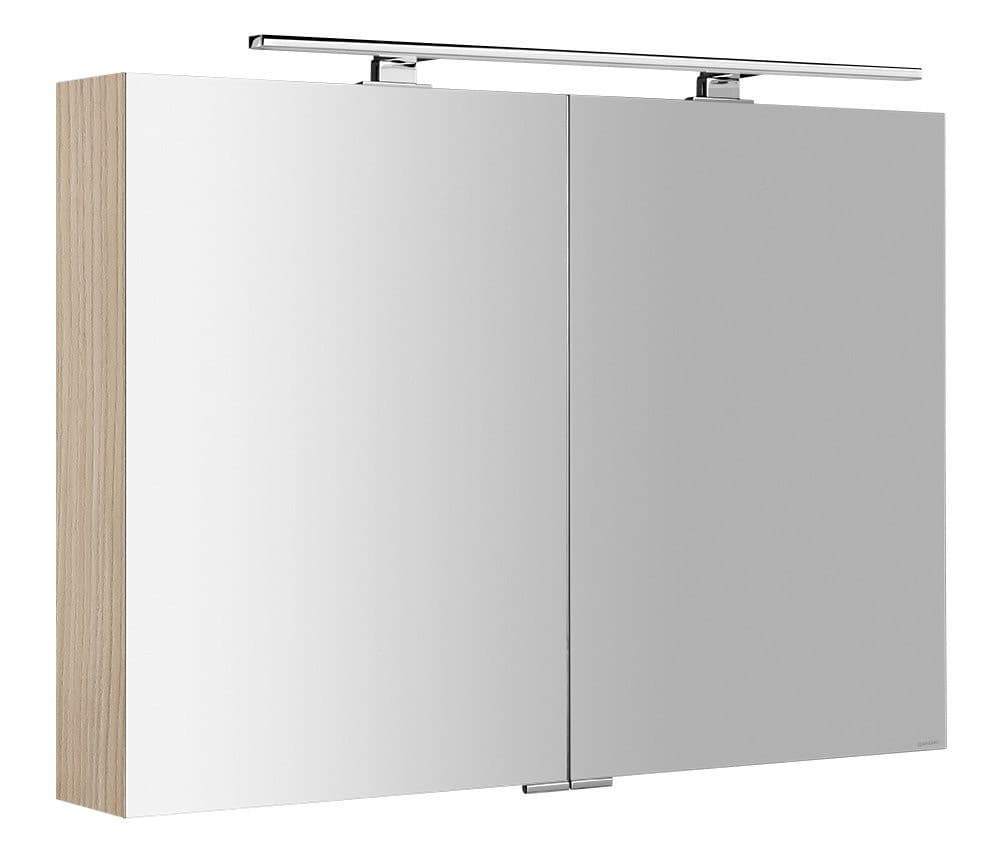 MIRRÓ szafka z lustrem z oświetleniem LED, 100x70x16 cm, wiąz Bardini