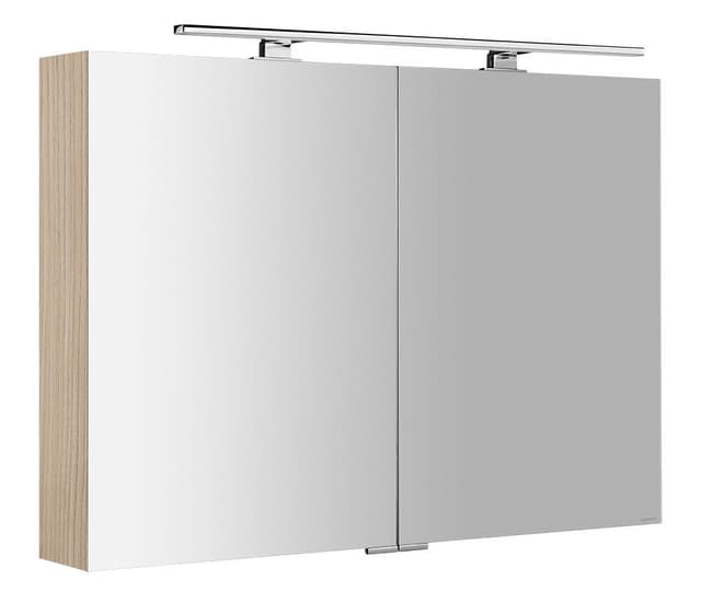 MIRRÓ szafka z lustrem z oświetleniem LED, 100x70x16 cm, wiąz Bardini