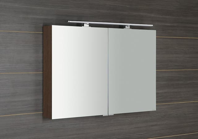 MIRRÓ szafka lustrzana z oświetleniem LED, 100x70x16cm, sosna rustykalna