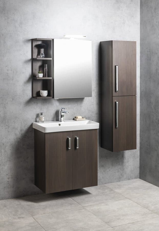 RIWA szafka z lustrem z oświetleniem LED, 60x70x17 cm, sosna rustykalna