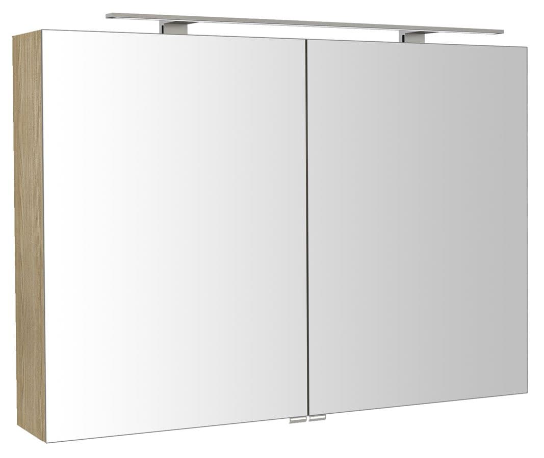 RIWA szafka z lustrem z oświetleniem LED, 101x70x17 cm, wiąz Bardini