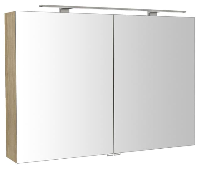 RIWA szafka z lustrem z oświetleniem LED, 101x70x17 cm, wiąz Bardini