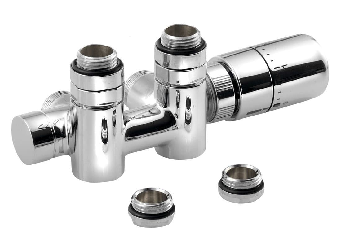 Zestaw przyłączeniowy TWIN COMBI z termostatem prawy chrom