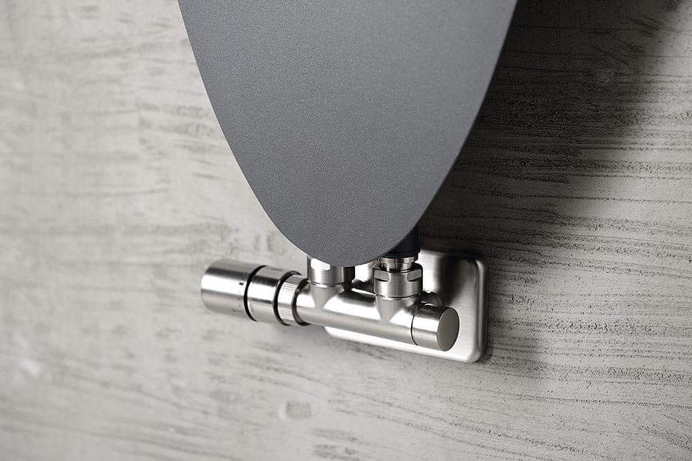 Zestaw przyłączeniowy TWIN z termostatem, lewy, stal nierdzewna matowa