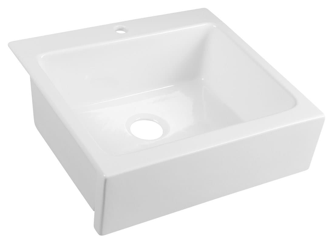 ARYA ceramiczny zlewozmywak kuchenny 66x62cm biały, 1 otwór