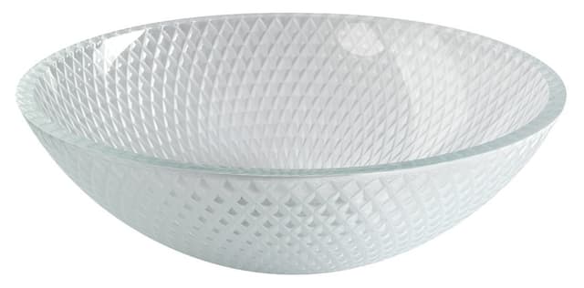 PUKETA szklana umywalka nablatowa Ø 42 cm przezroczysta