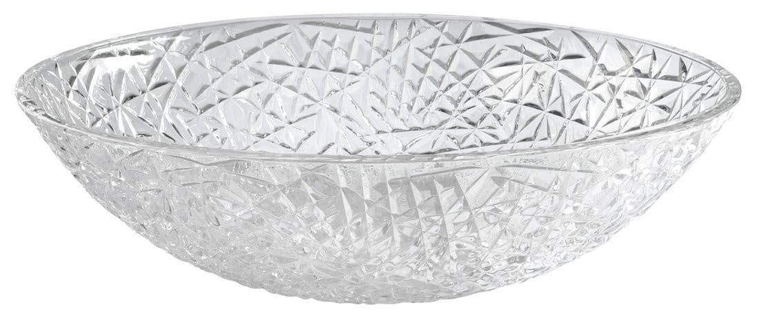 PURUS szklana umywalka nablatowa 50x36 cm przezroczysta grawerowana