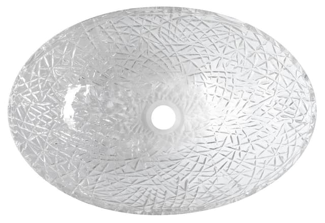 PURUS szklana umywalka nablatowa 50x36 cm przezroczysta grawerowana