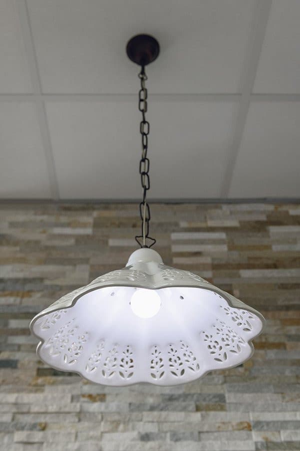 LAMPEDUSA lampa wisząca ceramiczny klosz 60W E27 vintage