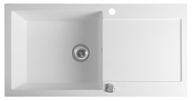Zlewozmywak granitowy jednokomorowy z ociekaczem 97x50 cm biały