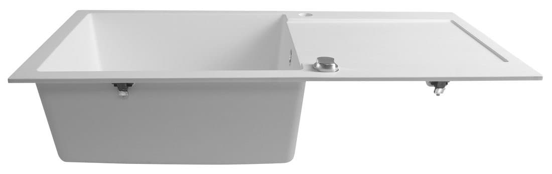 Zlewozmywak granitowy jednokomorowy z ociekaczem 97x50 cm biały