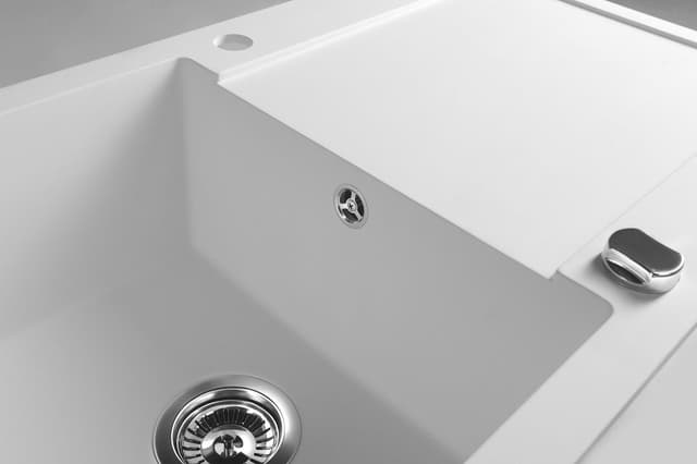 Zlewozmywak granitowy jednokomorowy z ociekaczem 97x50 cm biały