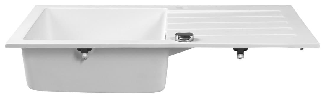 Zlewozmywak granitowy jednokomorowy z ociekaczem 78x44 cm biały