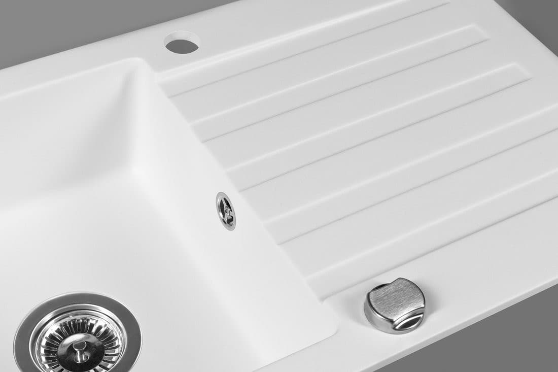 Zlewozmywak granitowy jednokomorowy z ociekaczem 78x44 cm biały