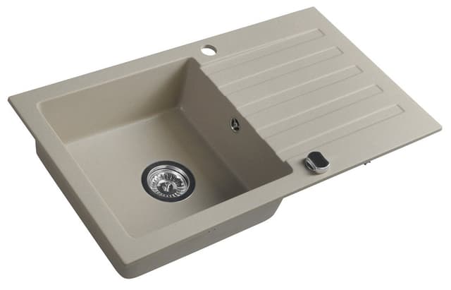 Zlewozmywak granitowy jednokomorowy z ociekaczem 78x44 cm beżowy