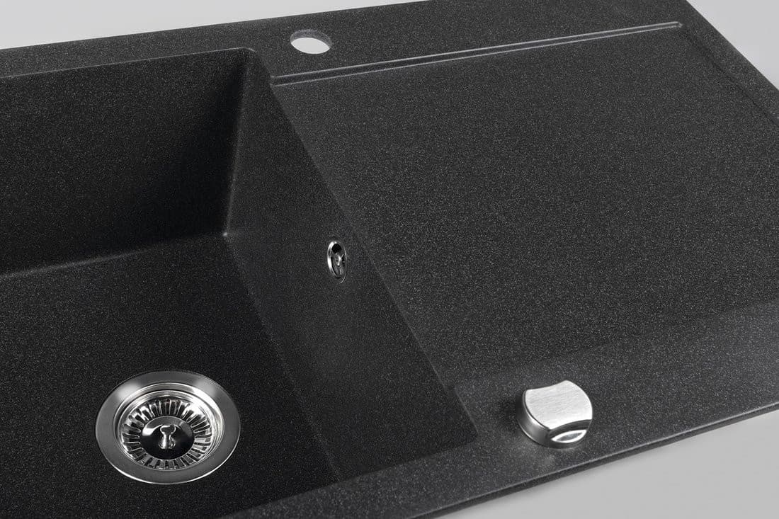 Zlewozmywak granitowy jednokomorowy z ociekaczem czarny 97x50 cm