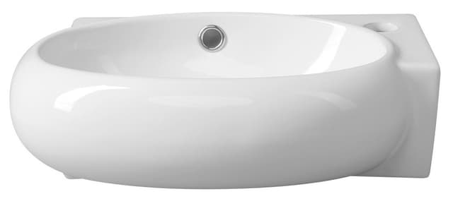 RIBERA narożna umywalka ceramiczna 43x28,5 cm z przelewem