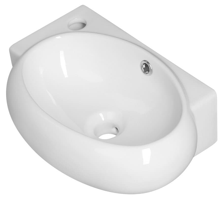 Umywalka narożna RIBERA SMALL ceramiczna 43x28,5 cm lewy otwór